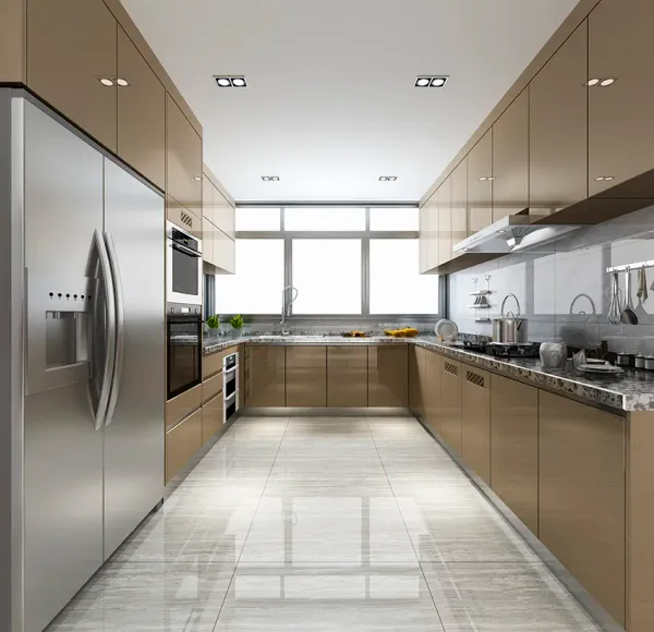 Detailed floor finishing and tile work